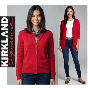Kirkland Signature Women's Red Cardigan Sweater